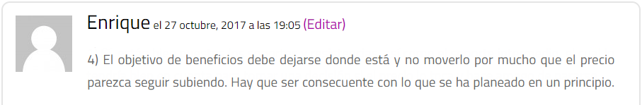 objetivo de beneficios en trading