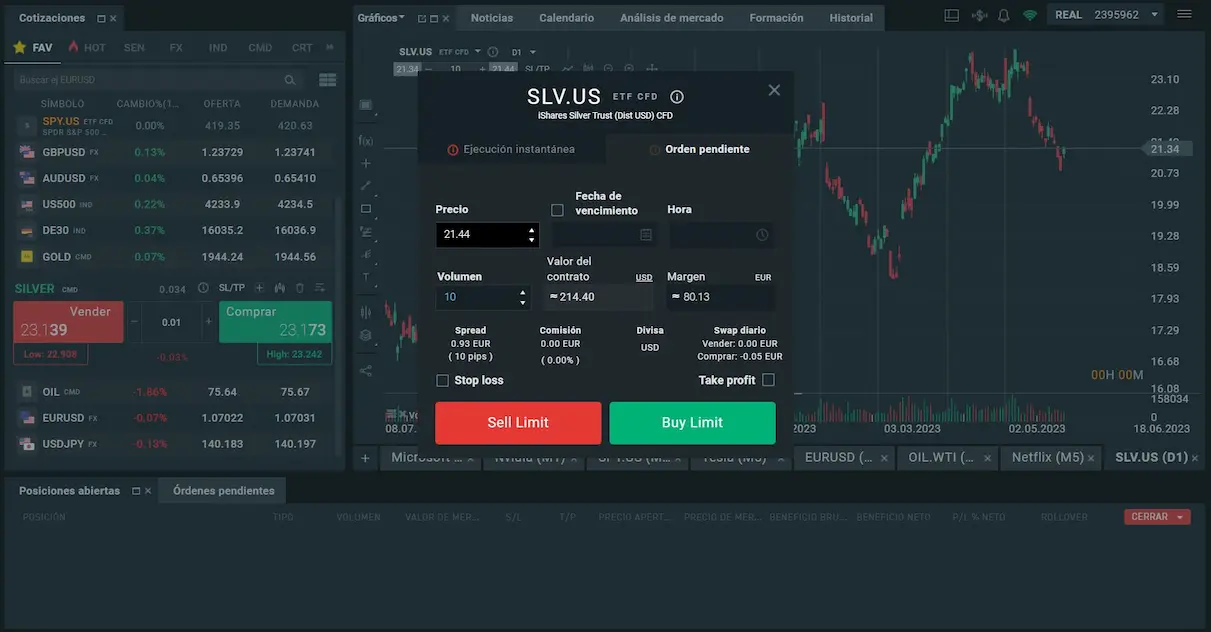 SLV 3 menú de orden