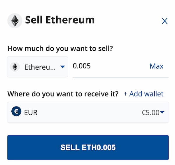 vender ethereum bit2me