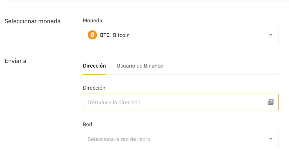 transferir criptos binance