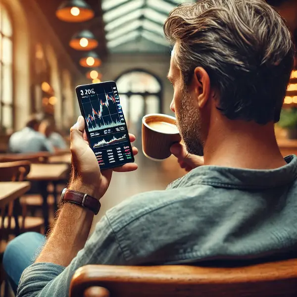 hombre viendo cripto