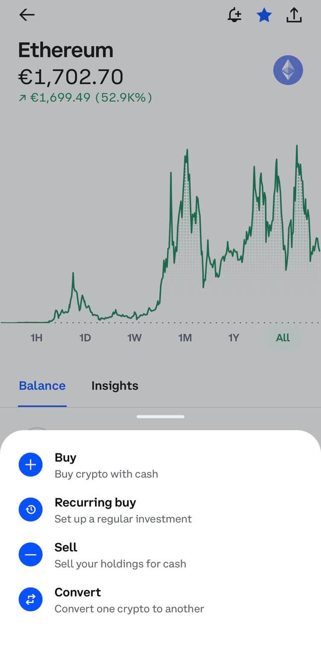 Buscar Ethereum en Coinbase