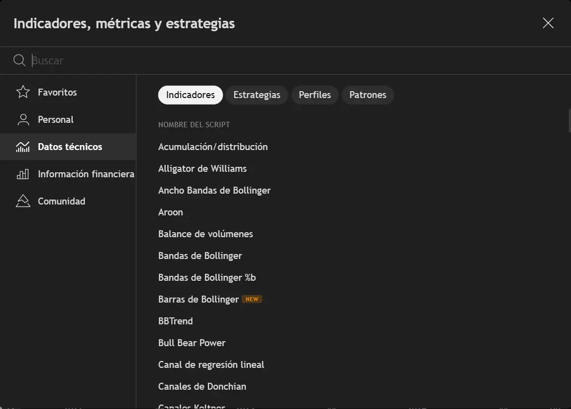 Indicadores tradingview