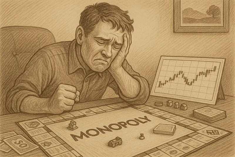 persona perdiendo al monopoly