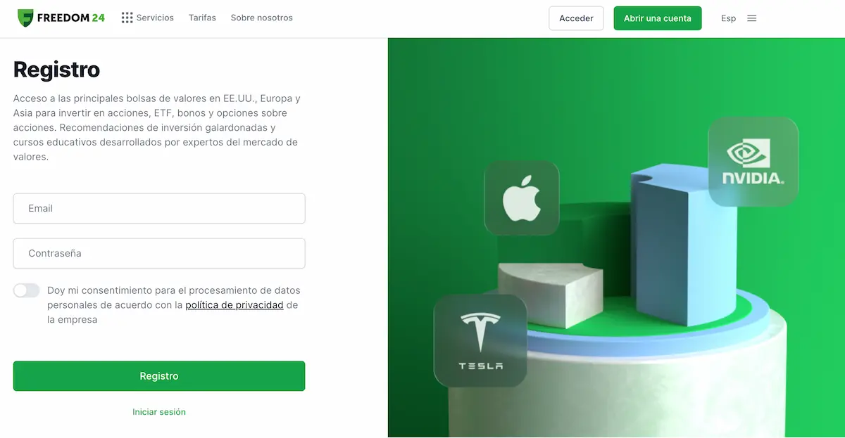 abrir una cuenta en freedom24