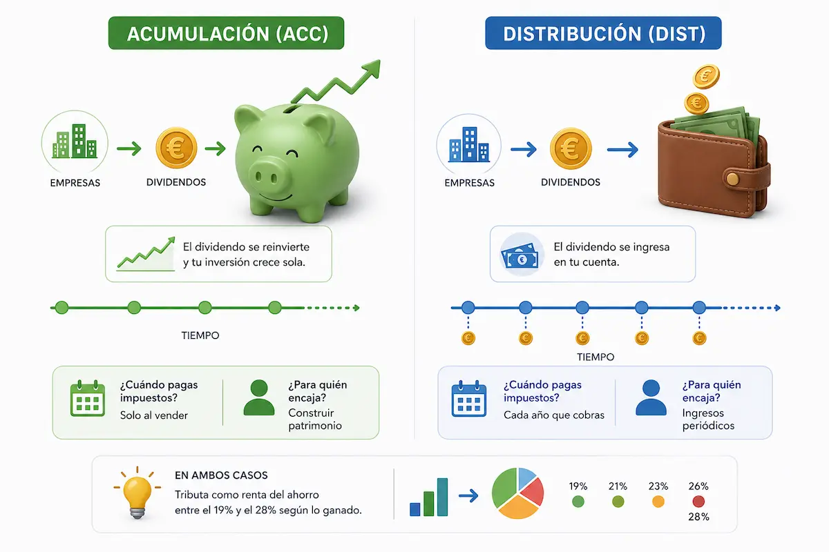 etf acumulacion vs etf distribucion